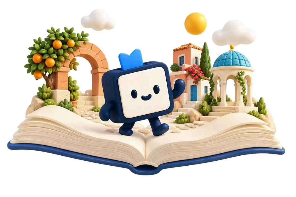Bilvo explores a miniature world of colorful buildings unfolding from an open book